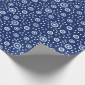 Sweet Blue Ocean Circles Muster Baby Dusche Geschenkpapier (Ecke)