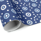 Sweet Blue Ocean Circles Muster Baby Dusche Geschenkpapier (Rolleneckpunkt)