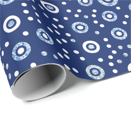 Sweet Blue Ocean Circles Muster Baby Dusche Geschenkpapier (Rolleneckpunkt)
