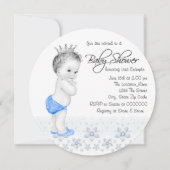 Sweet Blue Prince Baby Boy Dusche Einladung (Rückseite)