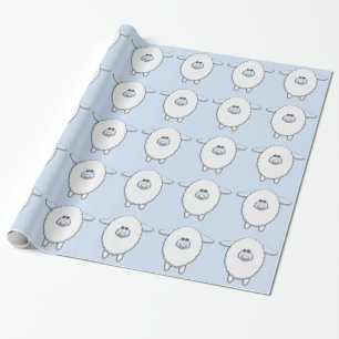 Sweet Blue Sheep Baby Dusche Geschenkpapier