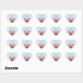 Sweet Blue Snowflake, Red Candy Stick Herz-Aufkleber (Blatt)