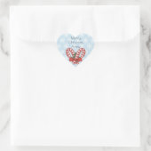 Sweet Blue Snowflake, Red Candy Stick Herz-Aufkleber (Tasche)