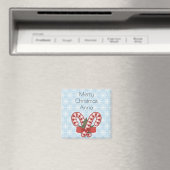 Sweet Blue Snowflake, Red Candy Stick Magnet (In Situ (Geschirrspüler))
