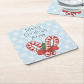 Sweet Blue Snowflake, Red Candy Stick Rechteckiger Pappuntersetzer (angewinkelt)