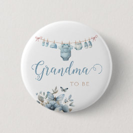 Sweet Blue Soft Floral Baby Kleidung Oma Button