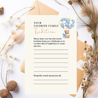 Sweet Blue Teddy Bear Family Tradition Baby Dusche