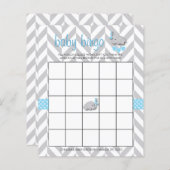 Sweet Blue und Gray Elephant Baby Shower Bingo (Vorne/Hinten)
