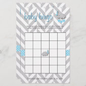 Sweet Blue und Gray Elephant Baby Shower Bingo Briefpapier (Vorne/Hinten)