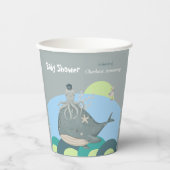 Sweet Blue Watercolor Nautical Whale Baby Dusche Pappbecher (Vorderseite)