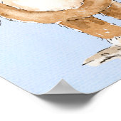 Sweet Blue Watercolor Teddy Bear Boy Baby Dusche Poster (Ecke)