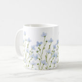 Sweet Blue Watercolor Wildblumen Kaffeetasse (Vorderseite Links)
