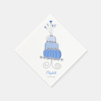 Sweet Blue Wedding Cake Chic Brautparty Party Serviette