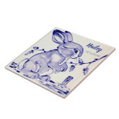Sweet Blue & White Baby Bunny Tile Personalisiert Fliese (Seite)