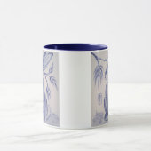 Sweet Blue & White Bunny Bunny Rabbit Design Tasse (Zentrum)