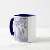 Sweet Blue & White Bunny Bunny Rabbit Design Tasse (Vorderseite Links)
