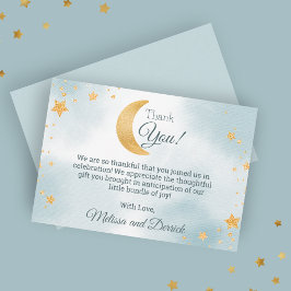 Sweet Blue Wir sind über der Moon Boy Baby Dusche Dankeskarte