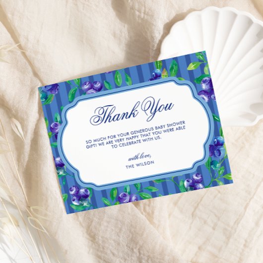 Sweet Blueberries Babydusche Dankeskarte