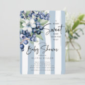 Sweet Blueberries Babydusche Einladung (Stehend Vorderseite)