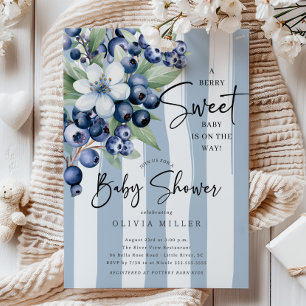 Sweet Blueberries Babydusche Einladung