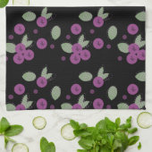 Sweet Blueberries Geometrie Frucht Lila Geschirrtuch (Gefaltet)