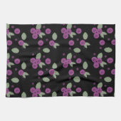 Sweet Blueberries Geometrie Frucht Lila Geschirrtuch (Horizontal)
