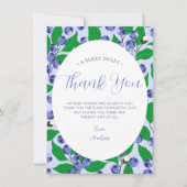 Sweet Blueberry Blue Baby Dusche Dankeskarte (Vorderseite)