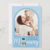 Sweet Blueberry Cupcake Mothers Day Foto Card Einladung (Vorderseite)