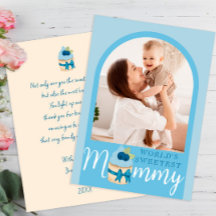 Sweet Blueberry Cupcake Mothers Day Foto Card