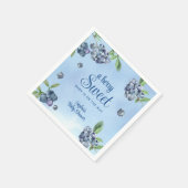 Sweet Blueberry Watercolor Babydusche Serviette (Ecke)