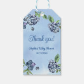 Sweet Blueberry Watercolor Babydusche Vielen Dank Geschenkanhänger (Vorderseite)