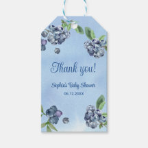 Sweet Blueberry Watercolor Babydusche Vielen Dank