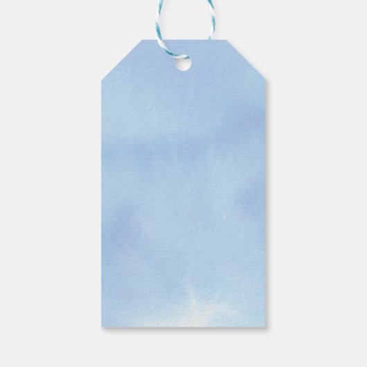 Sweet Blueberry Watercolor Babydusche Vielen Dank Geschenkanhänger (Rückseite)