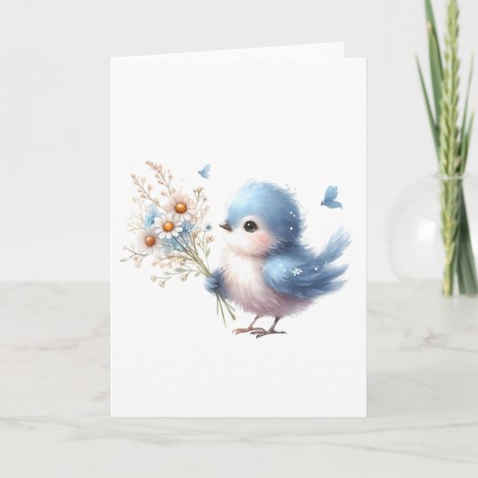 Sweet Bluebird mit Daisy Bouquet All-Occasion Karte (Vorderseite)