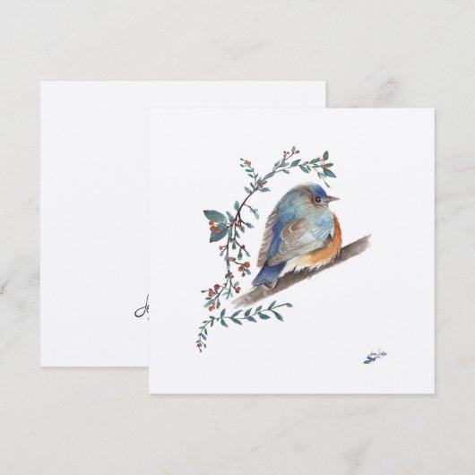 Sweet Bluebird Watercolor (Vorne/Hinten)