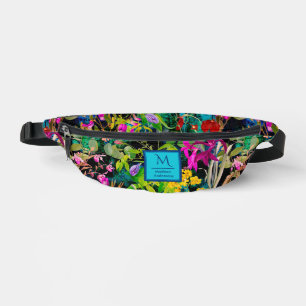 Sweet Blume Blätter farbenfrohe Monogramm Muster Bauchtasche