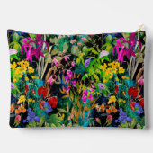 Sweet Blume Blätter farbenfrohe Monogramm Muster Zubehörtasche (Rückseite)