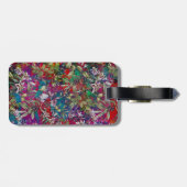 Sweet Blume Blätter Rote Monogramm Blumenmuster Gepäckanhänger (Rückseite horizontal)