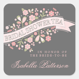 Sweet Blume Brautparty Tee Party Aufkleber