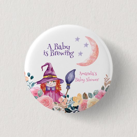 Sweet Blume Hexe Cauldron Baby Braudusche Button (Vorderseite)