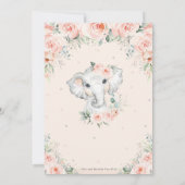 Sweet Blush Blues Adorable Elephant Baby Dusche Einladung (Rückseite)