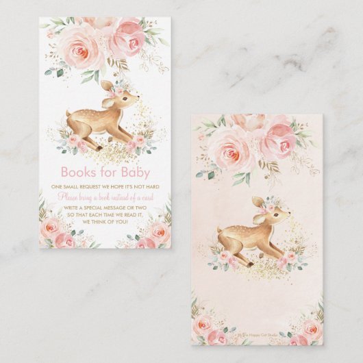 Sweet Blush Blumenschmuck Baby Shower Books for Ba Begleitkarte (Vorne/Hinten)