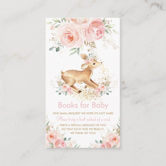 Sweet Blush Blumenschmuck Baby Shower Books for Ba Begleitkarte (Vorderseite)