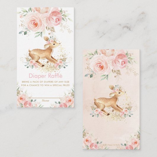 Sweet Blush Blumenschmuck Dusche Windeln Windeln R Begleitkarte (Vorne/Hinten)