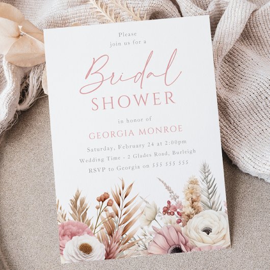 Sweet Blush Boho Blume Brautparty Einladung