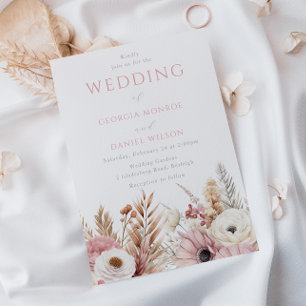 Sweet Blush Boho Blume Elegante Hochzeit Einladung