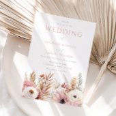 Sweet Blush Boho Flowers Elegant Wedding Einladung
