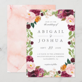 Sweet Blush & Burgund Blumenzwiebeln Einladung