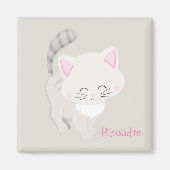 Sweet Blush Kitten Pink & Gray Cat Dekoration Magnet (Vorne)