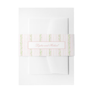 Sweet Blush Pink and Sage Green Striping Einladungsbanderole